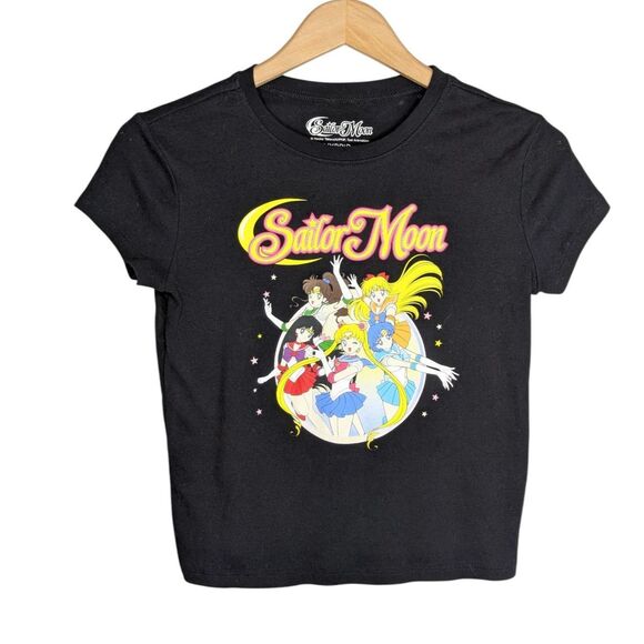 Sailor Moon Inner Sailor Guardians Black Baby Doll Graphic T Shirt Size S - Picture 1 of 5